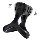 BDStyle 9 Functions Double Cock Ring with Clitoral Stimulator